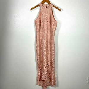 Enfocus Petite pink Lace Mermaid Silhouette Gown Semi-Formal 8P